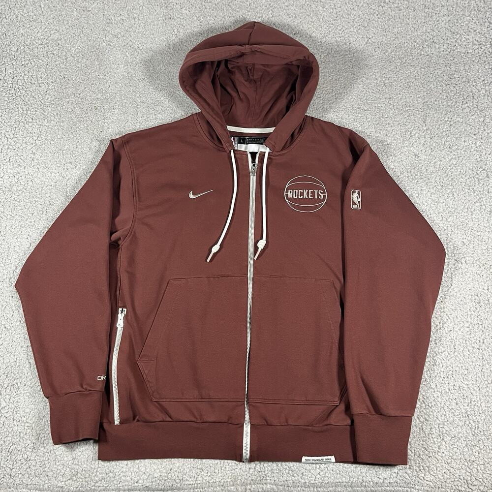 Houston Rockets Hoodie Men L Nike Standard Issue Zip NBA Basketball Authentics